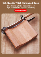 Machine à trancher manuelle pour herbes chinoises avec base en bois – Trancheuse de ginseng, de reishi, de champignons et d'astragale