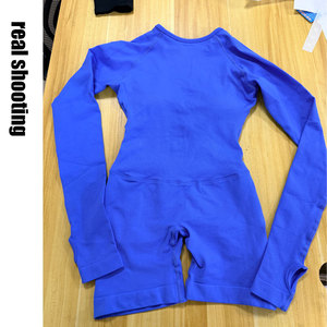 Mono Deportivo Personalizado, Nuevo, Sin Costuras, de Manga Larga, Ajustable, de Una Pieza, para <span class=keywords><strong>Gimnasio</strong></span>, Yoga, Fitness, con Espalda Descubierta, para Mujer - Product Image 3