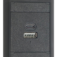 Prise électrique encastrable Jiaxin, panneau noir EU, sortie AC, USB-A, prises cachées pour bureau