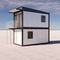 Maison conteneur préfabriquée modulaire portable à deux étages en panneaux sandwich, démontable et en kit plat, pour dortoir et appartement