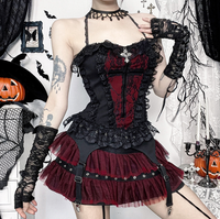 Débardeur sexy pour femme, style Y2K vintage, sans manches, à lacets, lingerie cosplay, élégant, grunge, 100% polyester, pour robes de soirée