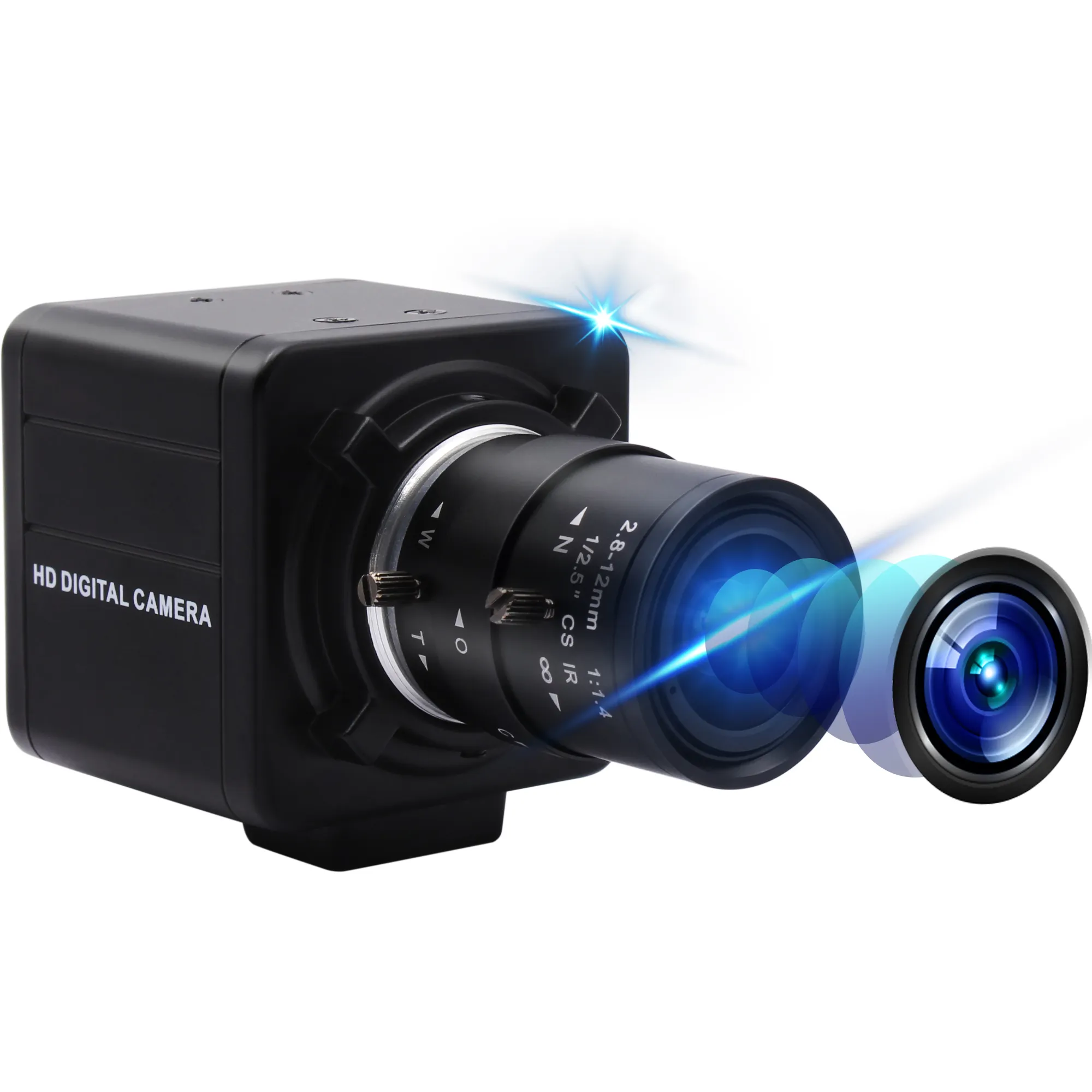 Elp cctv câmera para microscópio, lente varifocal cs 5mp aptina mi5100 cmos sensor 1080p 30fps driver industrial usb para microscópio