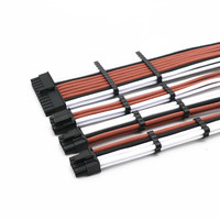 Angitu PC Kabel Ekstensi Dasar Komputer Kit 24pin MB, (4 + 4)8pin CPU, Dual 6 + 2pin GPU/PCIE PSU Kabel Ekstensi