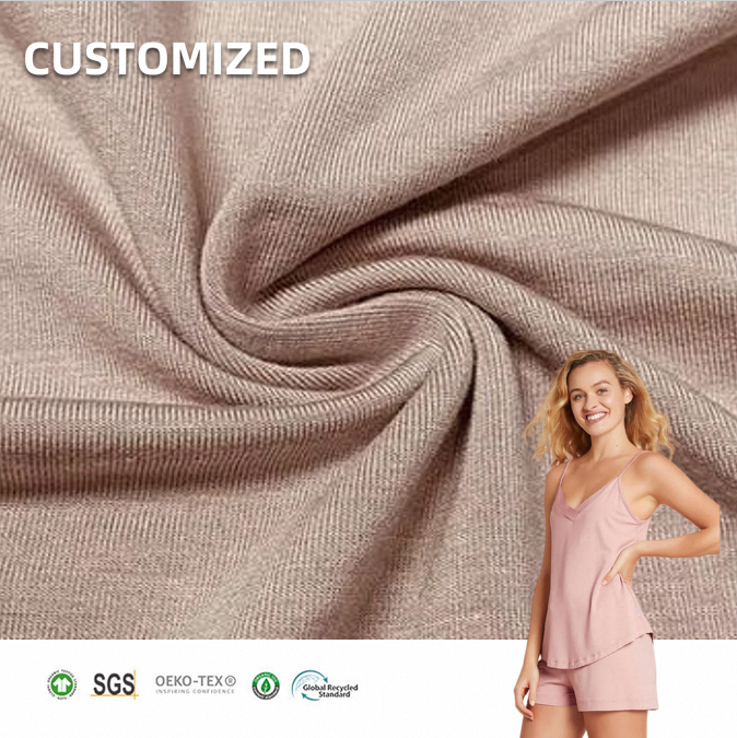 OEKO-TEX STANDARD 100 Anti-Bacterial Sustainable Organic Knitting 95% Bamboo 5% Spandex Fabric for Loungewear