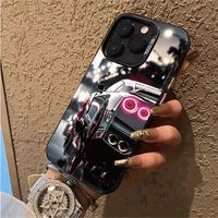 Coque de téléphone portable en TPU et PC avec impression de voiture de sport, argentée électroplaquée, pour iPhone X, XR, XS, 11, 12, 13, 14, 15, 16, 17, 18 Pro Max