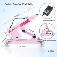 Machine intime électrique haute performance Auxfun Premium avec connecteur 3XLR et 8 accessoires en silicone, jouet pour adultes pour le plaisir des couples