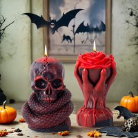 DUMO Halloween Nouveaux Moules Résine Silicone 3d Serpent Parfumé Plâtre Moule à Cire Diy Double Bougie Moule Silicone