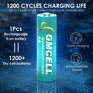 Baterías de Litio GMCELL 14500, Tamaño AA, Celdas de Iones de Litio de 3000mWh, 1.5V, Batería Recargable AA - Product Image 2