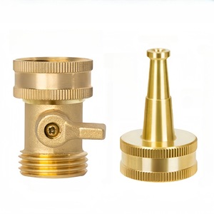 Brass Garden Water Connector 3/4 Inch Threaded Tap Connector With <b>Switch</b> For Irrigation Hose <b>Adapter</b> - Product Image 2