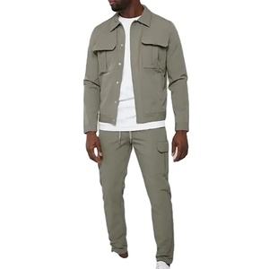 Custom Logo Printed OEM Service Men's Casual Bomber Jacket Spring Autumn Outdoors Windproof Stand Collar Knitted Polyester - Product Image 1