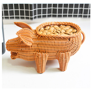 Hot Selling Creative Animal Shape Handwoven <b>Rattan</b> <b>Storage</b> Basket Creative Crafts <b>Storage</b> Baskets - Product Image 2