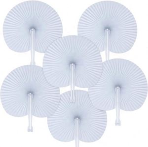 Abanico de Bambú Clásico de 15 cm con Diseño Pintado de Corazón y Círculo para Decoración del Hogar, Bodas o Festivales - Product Image 2