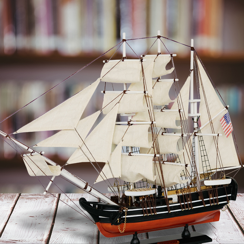 カスタムナautical 15/24インチ PEQUOD 木製セイルボート模型