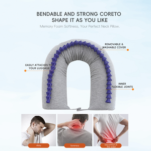 YUE RISE OEM Coussin de voyage cylindrique en mousse à mémoire de forme adaptative, double usage lombaire et cervical, pour le cou et la colonne vertébrale - Product Image 4