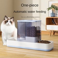 Mangeoire automatique 2-en-1 de grande capacité pour animaux de compagnie, distributeur d'eau à séparation sèche et humide pour chats et chiens