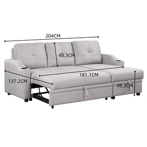 JS gấp ngủ ghế <span class=keywords><strong>sofa</strong></span> chức năng <span class=keywords><strong>sofa</strong></span> với lưu trữ <span class=keywords><strong>Chaise</strong></span> <span class=keywords><strong>Sofa</strong></span> giường phòng khách đồ nội thất 3 chỗ ngồi - Product Image 6