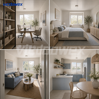 Casa Contenedor Prefabricada Contemporánea de Ensamblaje Rápido con Panel Sándwich EPS para Almacén, Sitio de Construcción, Oficina, Dormitorio