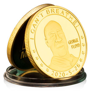 Ich kann nicht atmen George Floyd Sammlermünze, vergoldet und versilbert, Black Lives Matter Sammlung, Kunst-Souvenir-Münze - Product Image 1