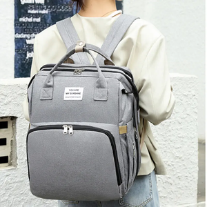 Bolsa de viaje para pañales de mamá con conversión de funciones múltiples, Plegable, portátil para exteriores, malla para bebé recién nacido, bolsa grande de viaje - Product Image 4