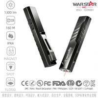 Linterna Plana ST1 Pro EDC de 1300LM, Recargable por USB-C, LED, Láser Rojo UV, Doble Imán, Doble Interruptor, para Camping y Trabajo
