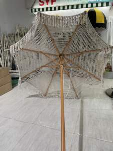 Crochet ouvert avec des glands de coton cordes de macramé à la main Design moderne pour l'utilisation de cour de meubles d'extérieur - Product Image 6