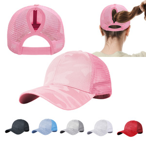 Breathable Mesh Baseball Cap With Ponytail Opening Unisex Sun Protection Duckbill Hat For Summer Outdoor Use - Product Image 4