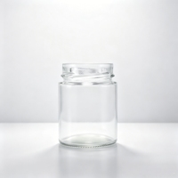 Pot en verre ergonomique à parois droites de 156 ml (5 oz) avec bouchon à vis pour aliments, sauces gourmandes, confitures, et nids d'oiseaux