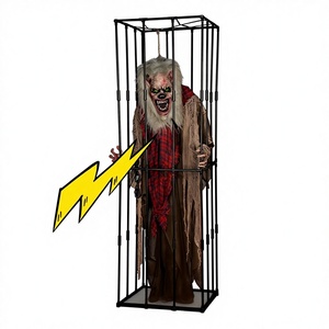 Z345 Grand Monstre d'Halloween Loup-garou Fantôme Lumineux Articulations Réglables Effets Sonores Capteur Électrique Maisons Hantées Évasion - Product Image 1