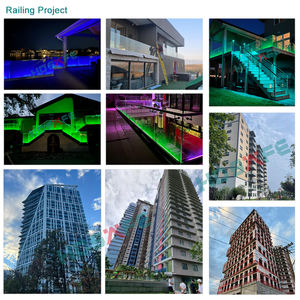 DDP Garde-corps en verre sans cadre avec <span class=keywords><strong>éclairage</strong></span> LED américain pour balcon <span class=keywords><strong>extérieur</strong></span>, villa, hôtel, rail en U pour terrasse, prix - Product Image 6