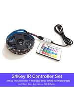 5050 SMD RGB LED bande lumineuse pour Smart TV fond 5V USB étanche Flexible avec 24 touches IR télécommande