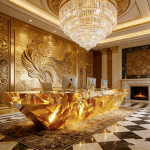 Mostrador de Recepción Contemporáneo de Cristal Transparente R070 con Iluminación LED para Hoteles, Bares, Tiendas Minoristas y Espacios Comerciales de Lujo - Product Image 6