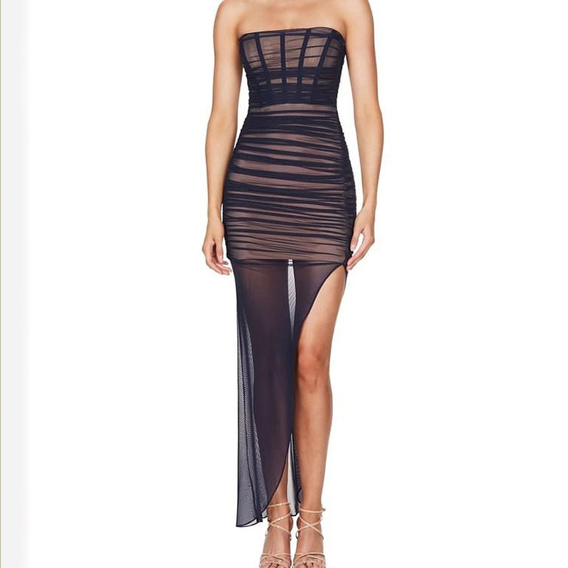 off shoulder sleeveless plain sheer mesh dress Dress to stun. The Black Off-Shoulder Mesh Dress is your go-to for  unforgettable nights  sleek, flirty, and dripping in drama. Think  jaw-dropping neckline, sheer mood, and a silhouette that commands attention