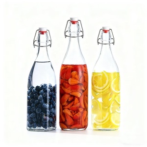 Bouteille en verre ronde haute et étroite pour vin et tequila DIY, avec <span class=keywords><strong>bouchon</strong></span> métallique, 750 ml, 1 L, blanc, rouge, à bas prix - Product Image 1