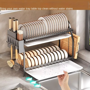 Vente chaude Ménage Vaisselle <span class=keywords><strong>Rack</strong></span> Cuisine 2/3 Couche Étagères Plat et Vaisselle <span class=keywords><strong>Rack</strong></span> De Stockage Égouttoir - Product Image 4