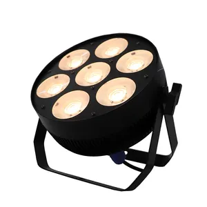 Luz LED plana para fiesta profesional, disco COB, 7x20w, 3200k, color blanco cálido