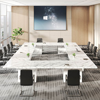 Table à manger en gros, bureau d'ordinateur blanc avec base sur piétement, style moderne pour bureau à domicile, 63 pouces, spacieuse, grande et robuste