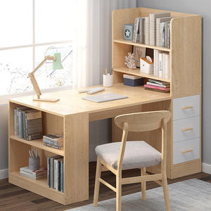 Muebles de Dormitorio, <span class=keywords><strong>Escritorio</strong></span> de Computadora de Madera Personalizado, Estantería para Libros, Mesa de Estudio con Estantería, Combinación de Estantería y Taburete - Product Image 1
