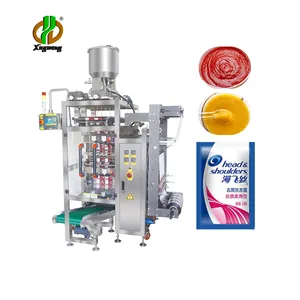 Voll automatische Hochgeschwindigkeits-Mehrspurige Shampoo-Probe Sachet Mayonnaise Ketchup Sachets Filling Packing Machine