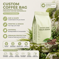 YOUYI Impression personnalisée 250g 500g Sachets à fond carré recyclables mats pour café avec valves