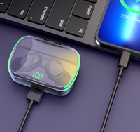 Nouvelle tendance, support de chargeur de téléphone tws stéréo sans fil bt5.3 gaming tws écouteurs casque M60 LED