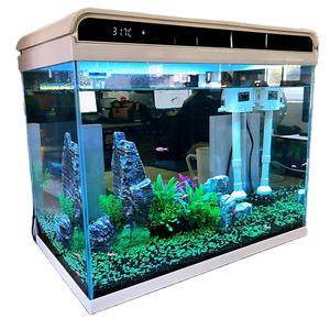 Acquario Rettangolare Piccolo in Acrilico e Vetro con Illuminazione LED e Schermo Digitale per Meduse - Product Image 1
