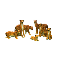 Statues de léopard grandeur nature en résine de fibre de verre de haute qualité, personnalisées en gros, décorations de sculptures d'animaux d'extérieur
