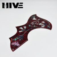 HIVE - Protector de Guitarra Acústica de 41 Pulgadas con Diseño de Flores y Pájaros, Autoadhesivo, Antiarañazos, Decoración para Guitarra Folk