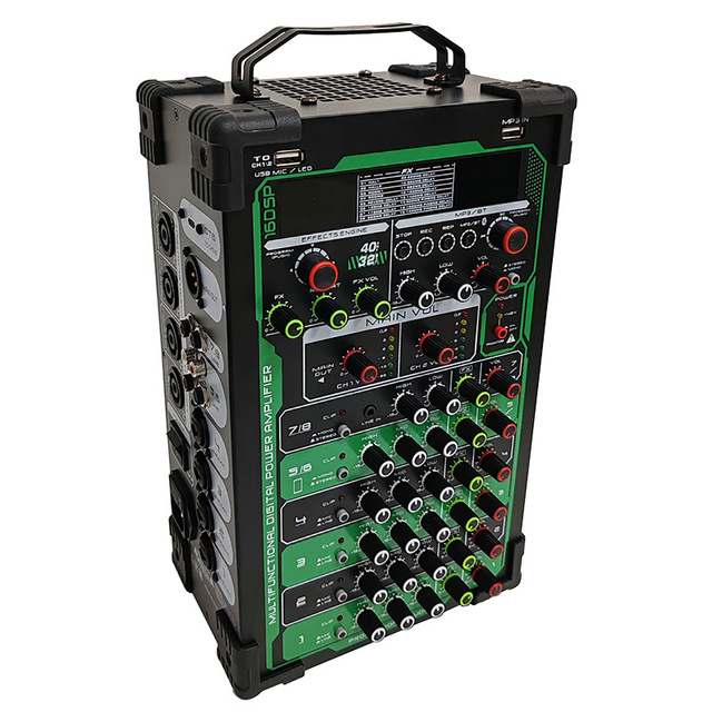 Gooermi BMP8 16DSP 48v Phantom PSU Portable Amplifier Mixer with Built-in Battery, Karaoke Microphone,Amplifier Mixer
