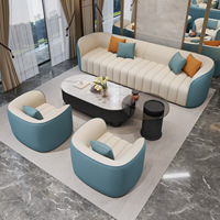 Ensemble de canapé et fauteuil sectionnel en cuir moderne, meubles ergonomiques rembourrés pour la maison, le bureau et les espaces commerciaux, design luxueux