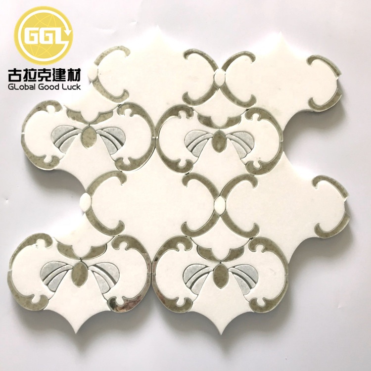 floral mosaic tile bathroom floor