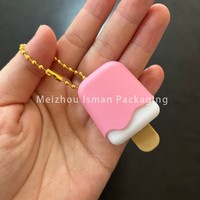 Étui de baume à lèvres ISMAN Luxury 2g pour enfants, motif popsicle, avec chaîne, boîte à rouge à lèvres mignonne en forme de crème glacée, conteneur en plastique PP, vente en gros, marque privée