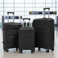 Ensemble de 3 valises rigides en PP, grande capacité, roulettes pivotantes, extensibles, pour voyages d'affaires