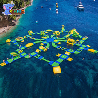 Parc aquatique gonflable commercial directement de l'usine, parcours d'obstacles aquatiques flottants modulaires pour lac et mer