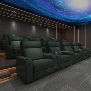 Sofá pequeño eléctrico de cuero Napa de grano superior, sillón reclinable para teatro, gran oferta, asientos reclinables para cine en casa con luz Led - Product Image 1